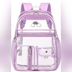 Lanola Transparent Backpack Heavy Duty PVC - School, Special Events, and Work